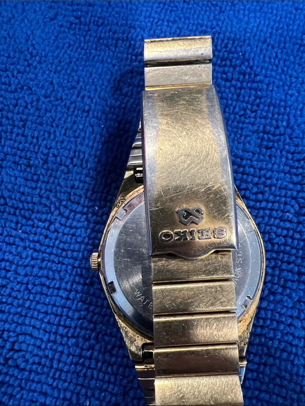Seiko Gold-Tone Bracelet Watch with Black Dial